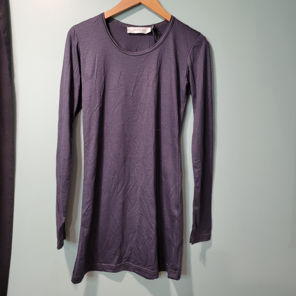 Factor Made in New Zealand Baselayer Minimalist 100% Merino Wool Shirt Dress 2